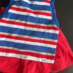 JoyLab Women's Striped Cropped Tank Top and Solid Shorts Set-